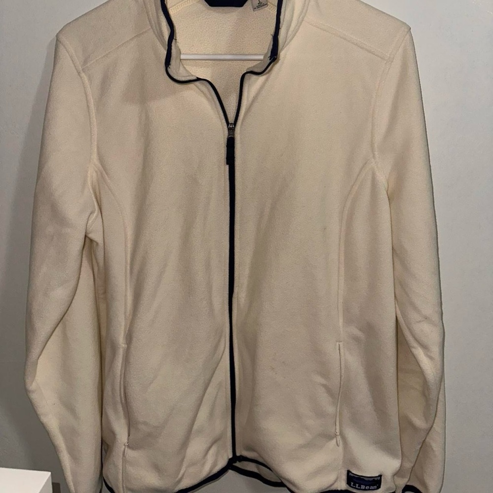Vintage L.L. Bean Men's Off-White Lightweight Jacket